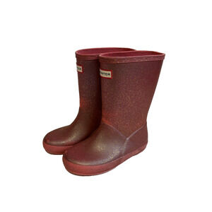 Hunter Kids Rain Boots Nebula Pink Rose Gold Girls Toddler Size 10